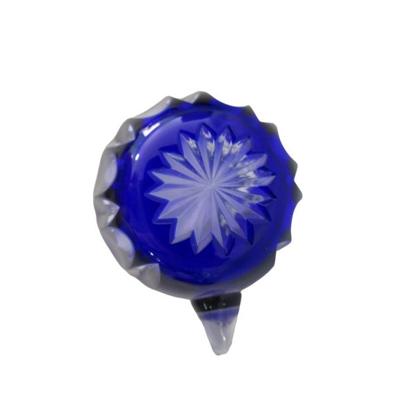 Vintage Cobalt Blue Cut to Clear Punch Cup Grape Design Nachtmann Traube EUC - Picture 7 of 12